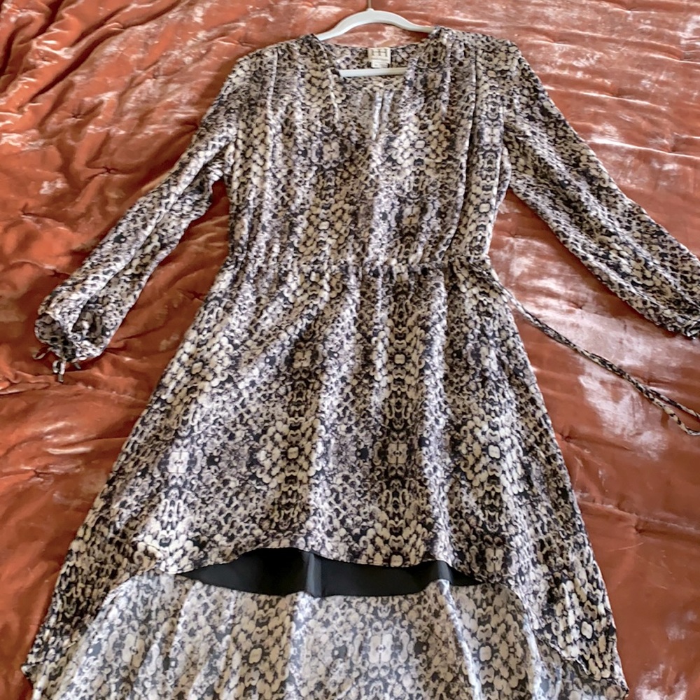 High-low snake print haute hippie dress